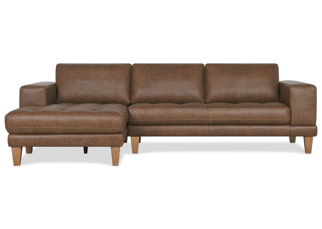 Carson Leather Sofa Chaise LCF -Wes Rum