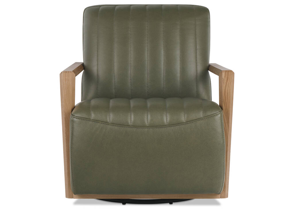 Simone Leather Swivel Chair -Ari Moss