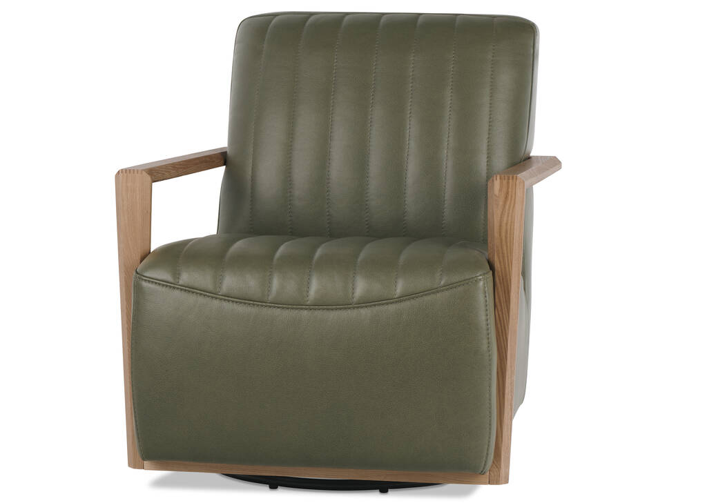 Simone Leather Swivel Chair -Ari Moss