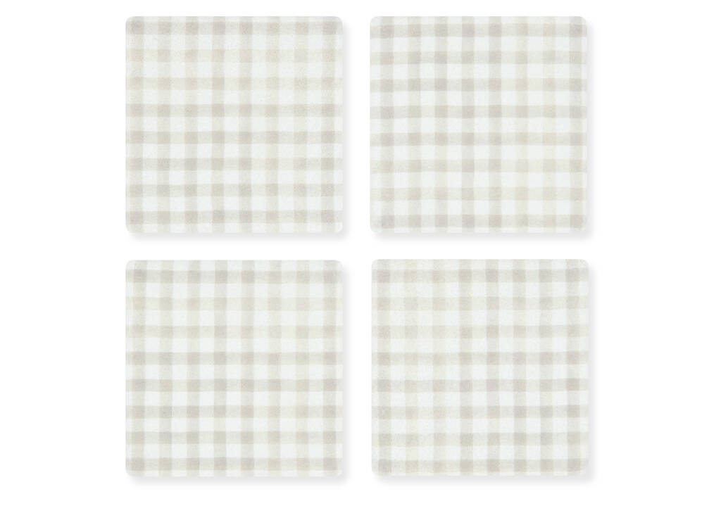 Gingham Coaster Set